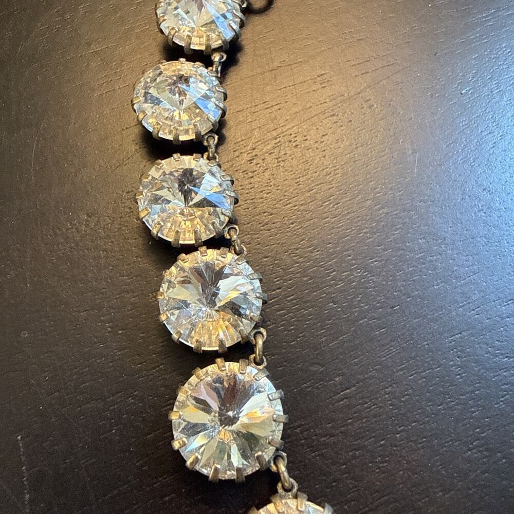 VINTAGE J.CREW Y2K FAUX DIAMOND NECKLACE CRYSTAL - Picture 3 of 5
